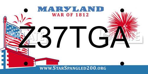 Z37TGA Maryland License Plate