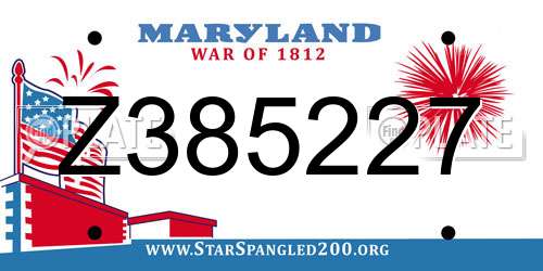 Z385227 Maryland License Plate