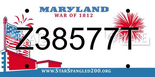 Z38577T Maryland License Plate