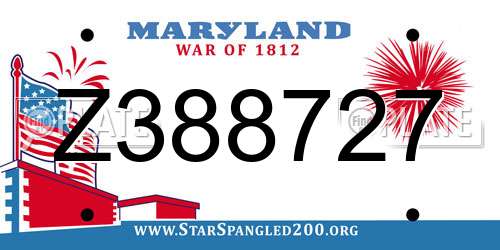 Z388727 Maryland License Plate