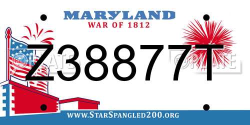 Z38877T Maryland License Plate
