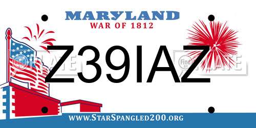 Z39IAZ Maryland License Plate