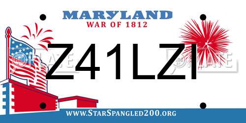 Z41LZI Maryland License Plate