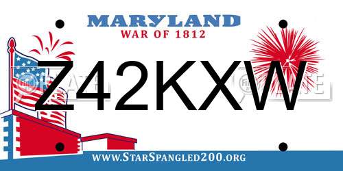 Z42KXW Maryland License Plate