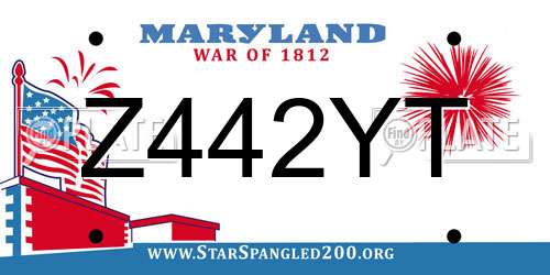 Z442YT Maryland License Plate