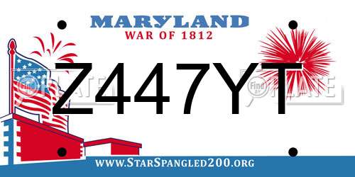 Z447YT Maryland License Plate