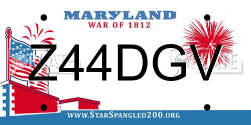 Z44DGV Maryland License Plate