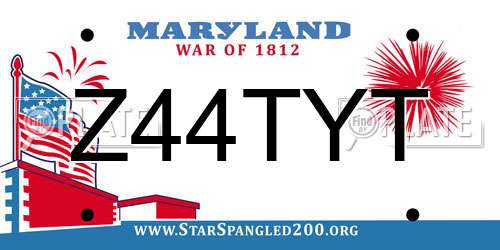 Z44TYT Maryland License Plate