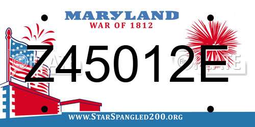 Z45012E Maryland License Plate