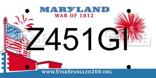 Z451GI Maryland License Plate