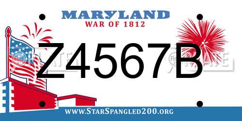 Z4567B Maryland License Plate