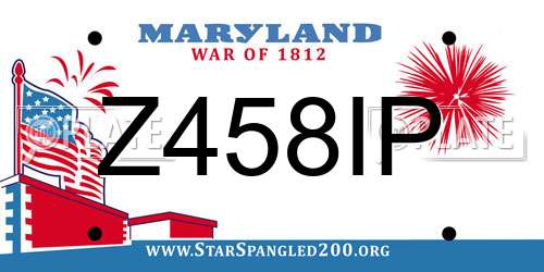 Z458IP Maryland License Plate