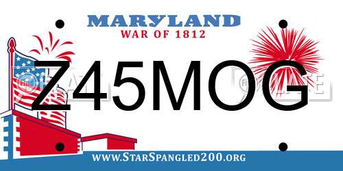 Z45MOG Maryland License Plate
