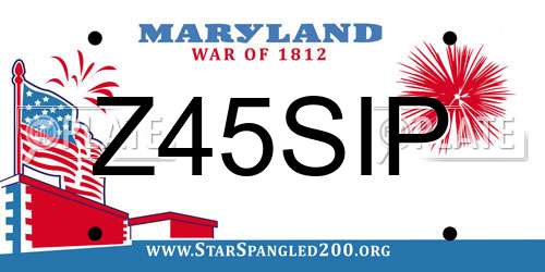 Z45SIP Maryland License Plate