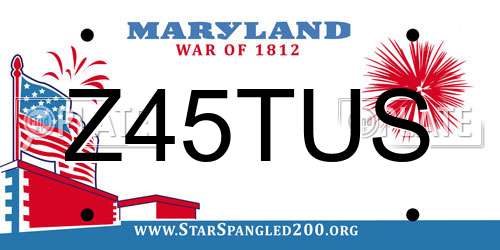Z45TUS Maryland License Plate