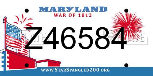 Z46584 Maryland License Plate