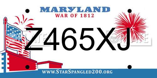 Z465XJ Maryland License Plate