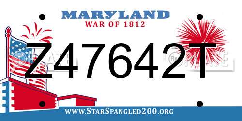 Z47642T Maryland License Plate