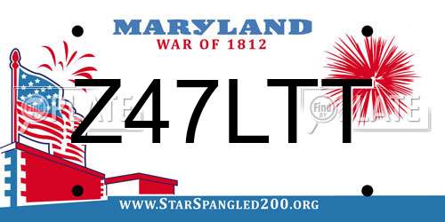 Z47LTT Maryland License Plate