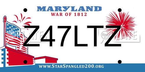 Z47LTZ Maryland License Plate