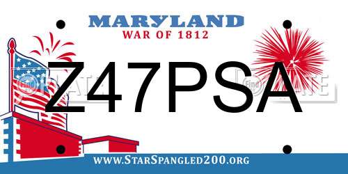 Z47PSA Maryland License Plate