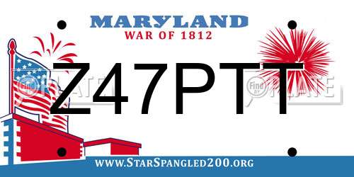 Z47PTT Maryland License Plate