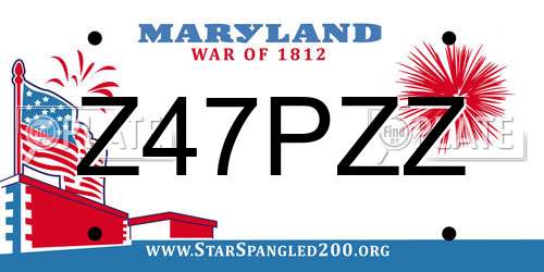 Z47PZZ Maryland License Plate