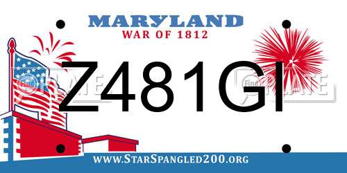 Z481GI Maryland License Plate