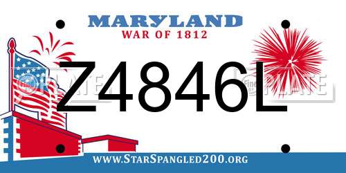 Z4846L Maryland License Plate