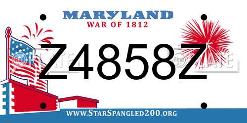 Z4858Z Maryland License Plate