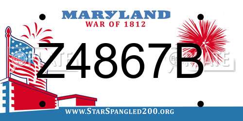 Z4867B Maryland License Plate