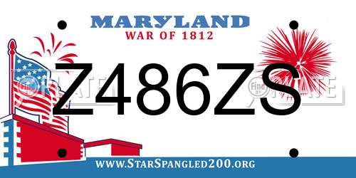 Z486ZS Maryland License Plate