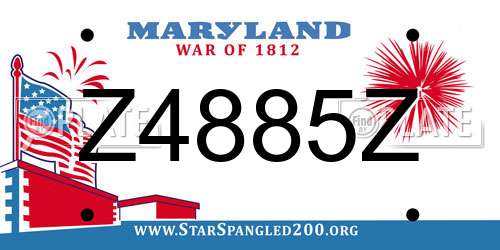 Z4885Z Maryland License Plate