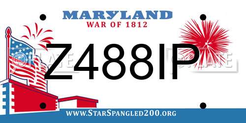 Z488IP Maryland License Plate