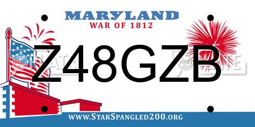 Z48GZB Maryland License Plate