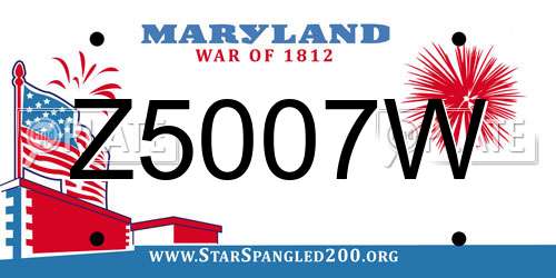 Z5007W Maryland License Plate