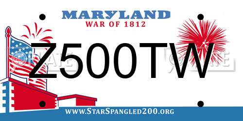 Z500TW Maryland License Plate