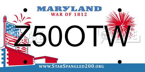 Z50OTW Maryland License Plate