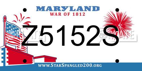 Z5152S Maryland License Plate