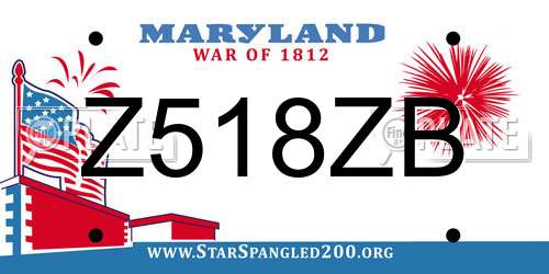 Z518ZB Maryland License Plate