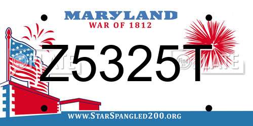 Z5325T Maryland License Plate