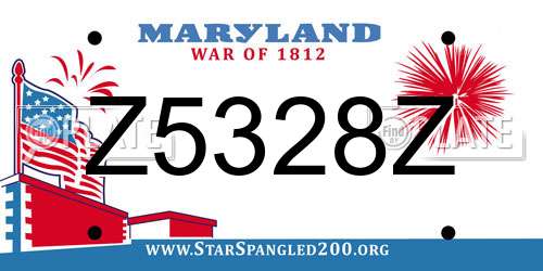 Z5328Z Maryland License Plate