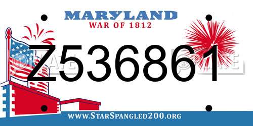 Z536861 Maryland License Plate