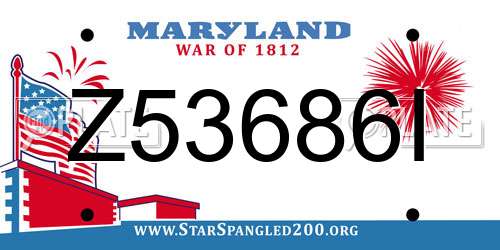 Z53686I Maryland License Plate