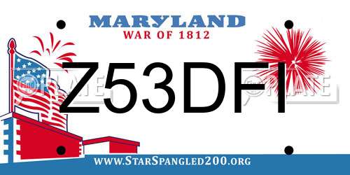 Z53DFI Maryland License Plate