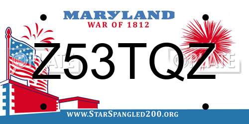 Z53TQZ Maryland License Plate