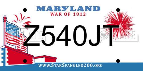Z540JT Maryland License Plate
