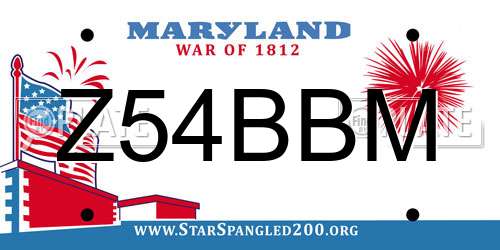 Z54BBM Maryland License Plate