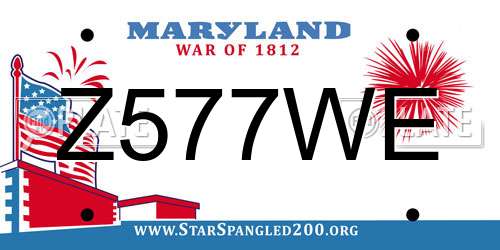 Z577WE Maryland License Plate