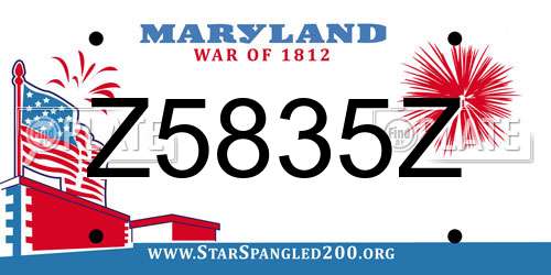 Z5835Z Maryland License Plate